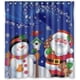 thumbnail image 1 of Cortina de ducha navideña con diseño de Papá Noel y muñeco de nieve, juego de cortinas de baño con ganchos, tamaño 66 x 72 pulgadas, 1 of 3