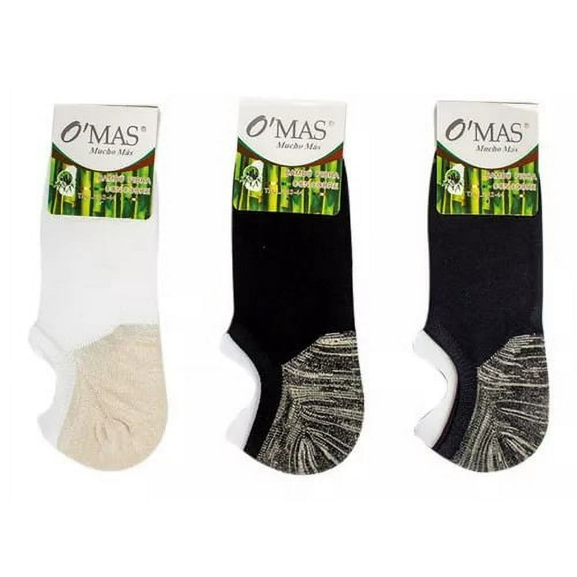 O´mas - Calcetín Tobillera Invisible Para Hombre De Bambú + Cobre - Docena