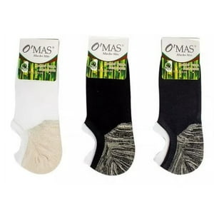 O´Mas - Calcetín Tobillera Invisible Para Hombre De Bambú + Cobre - Docena