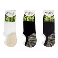 O´Mas - Calcetín Tobillera Invisible Para Hombre De Bambú + Cobre - Docena