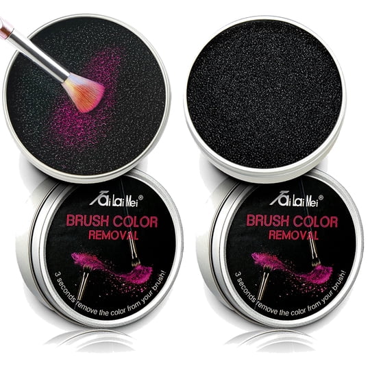Tailaimei - Esponja Limpiadora Para Retirar Color De Brochas De Maquillaje 2 Unidades