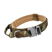 Magideal - Collar De Perro Duradero Con Manija De Control Hebilla De Metal De Liberación Rápida Nylon De Seguridad Ajustable Para Entrenamiento, Trabajo, Camuflaje 36 A 48Cm