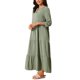thumbnail image 4 of Vestido de Mujer INSPIRE CHIC Manga 3/4 Escote en V Ajuste Suelto Maxi Casual con Bolsillos XL Verde Militar, 4 of 6