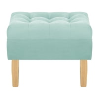 Bodevir - Pouf Wood 1C Felpa 05 Verde Agua