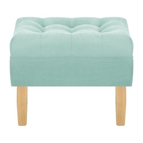Bodevir - Pouf Wood 1C Felpa 05 Verde Agua