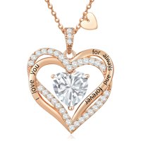 Collar Heshpaws Love Pendant Birthstone Zirconia Plata