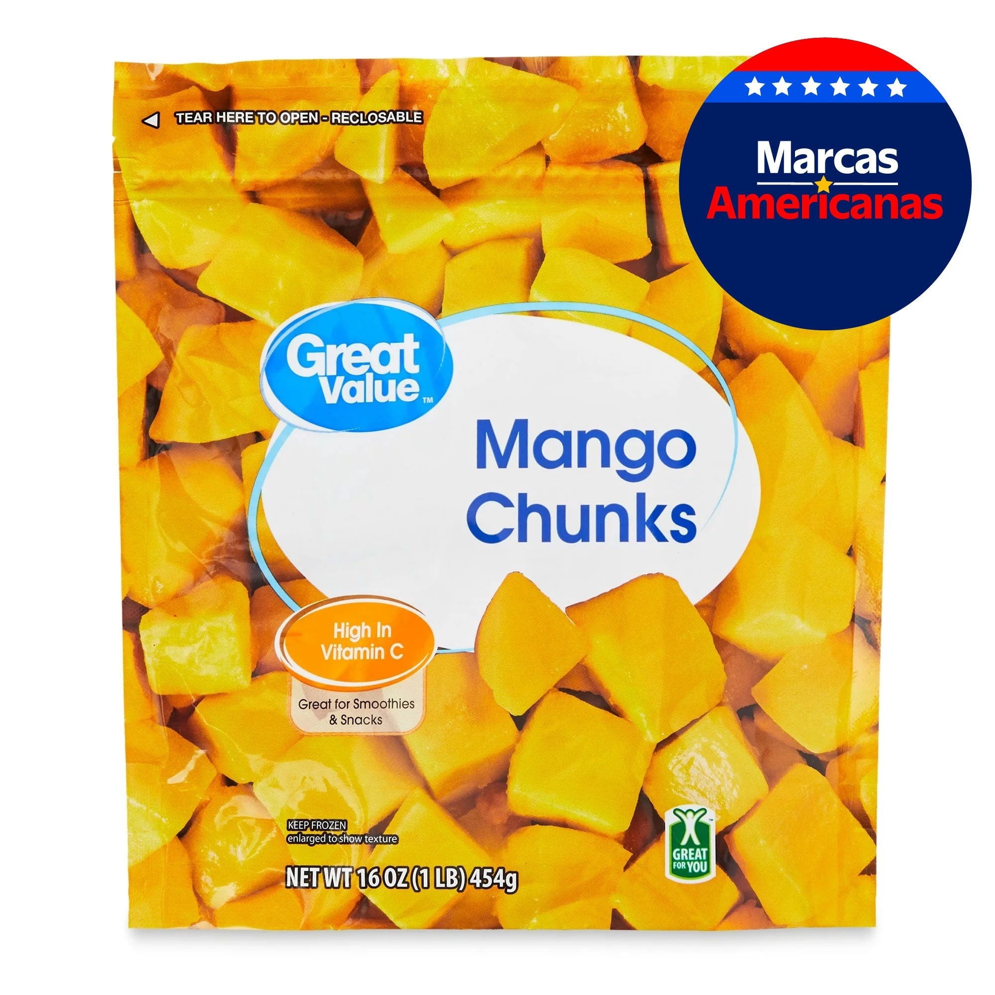 Mango En Trozos Congelados 454 g Great Value