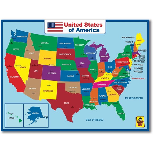 Mapa Borrable de Estados Unidos Uncle Wu 17 x 23 in