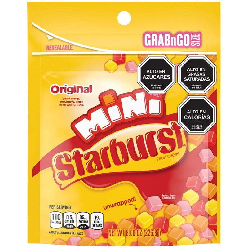 Mini Caramelos Masticables Frutales Original 227 g Starburst