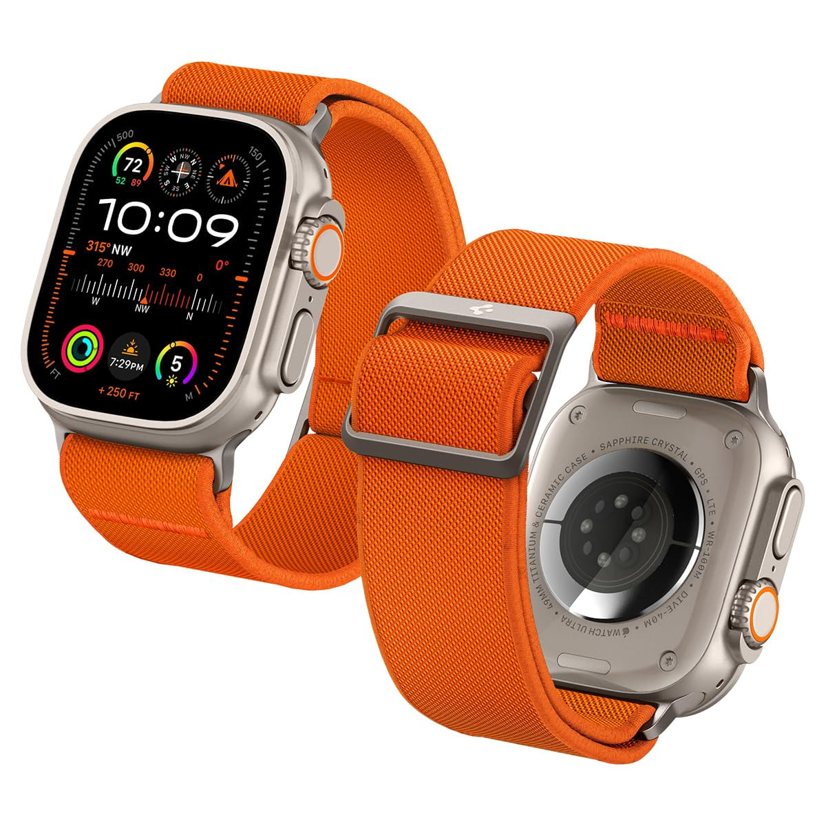 Correa De Reloj Spigen Lite Fit Ultra Para Apple Watch, Color Naranja