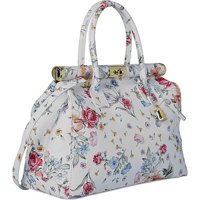 Bolso Tote Y Bandolera Sharo Floral Cuero Italiano