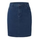 thumbnail image 5 of Falda de Mezclilla para Escuela y Universidad de Talla Grande para Mujer de Agnes Orinda con Bolsillo de Ranura, Cintura Elástica, Parte Trasera Acampanada, Jeans 3X Azul Oscuro, 5 of 7