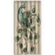 thumbnail image 1 of Cortina de ducha con diseño de pavo real y plumas de cola de pájaro, con ganchos, tamaño 36 x 72 pulgadas., 1 of 3