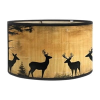 Magideal - Pantalla E27 Para Lámpara, Decoración Del Hogar, Oficina, Hotel, Diseño Retro, Dormitorio, Con Estampado De Ciervos, Para Lámparas Colgantes, Lámparas Estilo E
