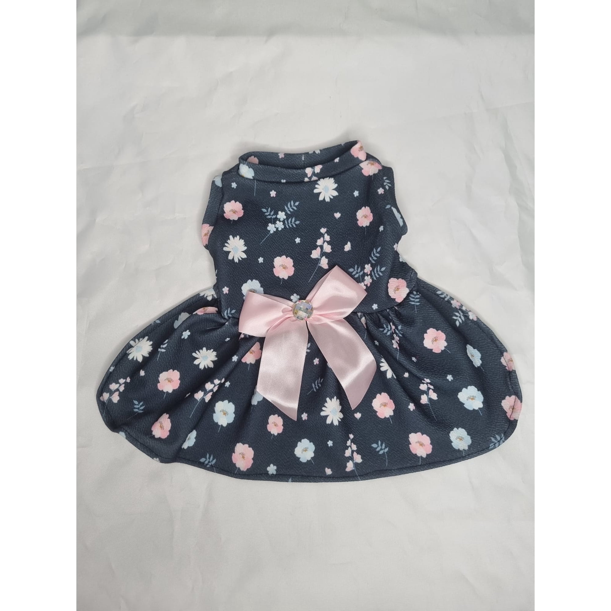 Vestido mascota azul flores talla XL