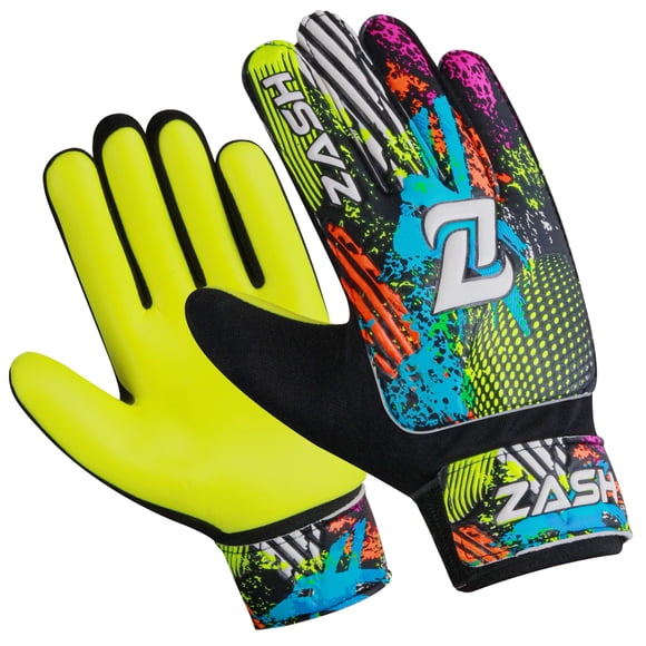 Guantes de Portero ZASH Juvenil Talla 4 Amarillo Fluorescente