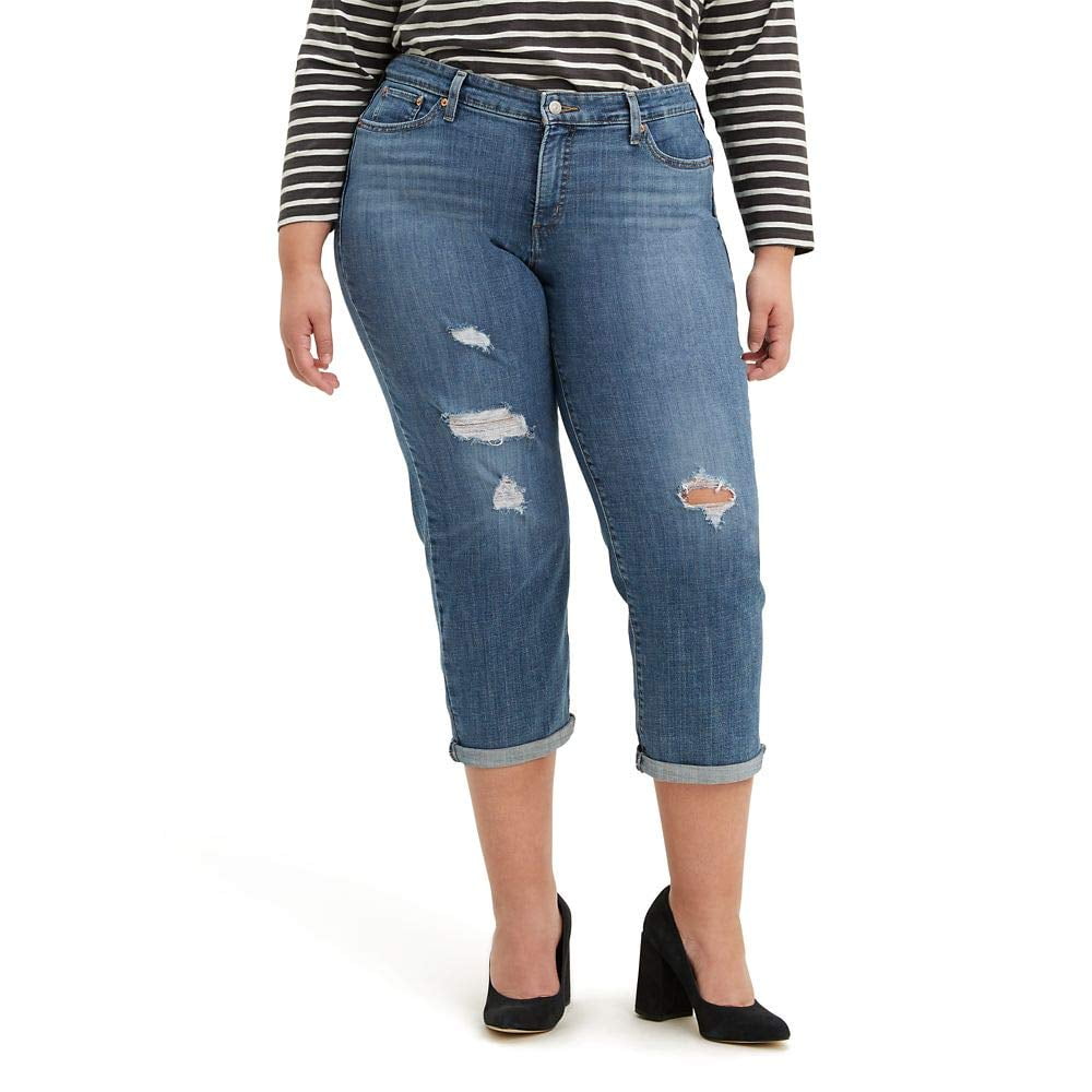Jean Boyfriend Talle Grande Para Mujer Levi's Azul Hawaii 38