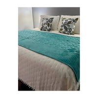 Genérico - Piecera De Cama Polar Con Tela Reversible - Turquesa