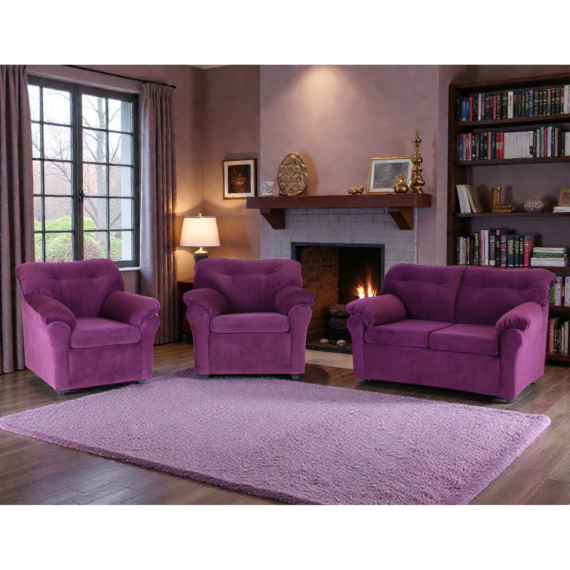 Muebles Altiro - Living Mateo 211 - Tela Felpa Lila