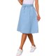 thumbnail image 4 of INSPIRE CHIC Falda Midi de Mezclilla para Mujer con Cintura Elástica con Cordón, Falda de Jean en Línea A con Bolsillos y Dobladillo Acampanado M Azul Claro, 4 of 6