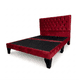 thumbnail image 1 of Cama Europea 2 Plaza Base Dividida Rojo Felpa Capitone, 1 of 2