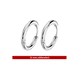 thumbnail image 2 of Set de aros para hombres y mujeres, argolla de acero, color plata, 2 of 3