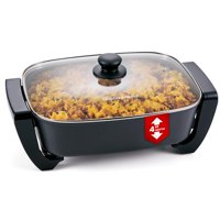 Sartén Eléctrica Elite Gourmet Xtra, Plato Hondo De 12,5 Cuartos De Galón, 1500 W