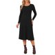 thumbnail image 1 of INSPIRE CHIC Vestido de Punto para Mujer de Manga Larga con Cuello en U, Vestido Midi de Línea A para Otoño e Invierno, Talla L, Negro, 1 of 6