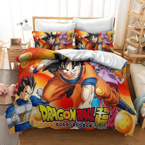 Dragon Ball Anime3 Quilt Duvet Cover Set Queen Bedclothes Bedding3-Piece Bedding Set