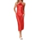 thumbnail image 2 of INSPIRE CHIC Vestido de Dormir Midi de Satén para Mujer con Detalle de Borlas y Tirantes Ajustables Suaves para Descansar M Rojo, 2 of 6