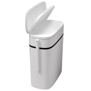 Bothyi - Cubo De Basura De 12 L Con Tapa De Prensa De Doble Barril Para Cocina, Oficina, Sala De Estar, Color Blanco