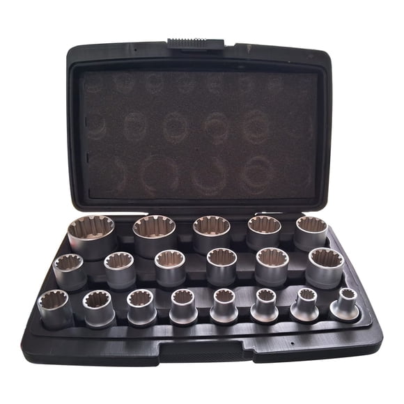 Juego Dados Spline Hembra Multi Encaje 1/2 19 Piezas Taiwan