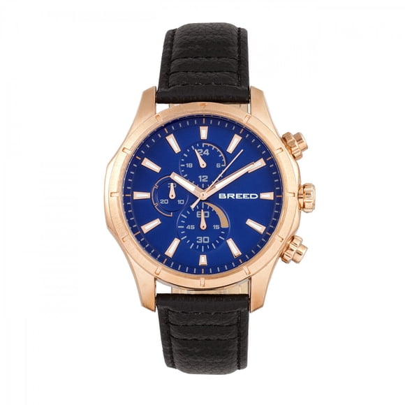 Correa de piel Watch Breed Lacroix Chronograph en oro rosa/negro