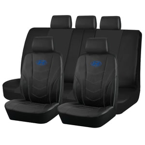 Jj Group - Fundas Asiento Hyundai Eco Cuero Negro – 9 Piezas Bordadas