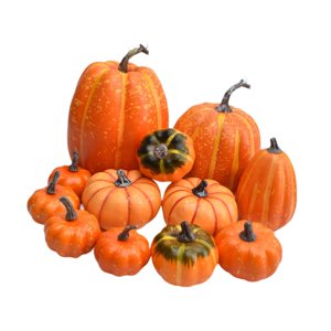 Bothyi - 12 Piezas De Calabazas Artificiales De Otoño De Color Naranja Para Decoración Del Hogar