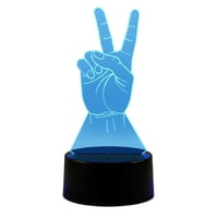 Lampara Ilusion 3D Amor Y Paz De 7 Colores, Base Touch