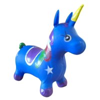 Vipnetwork - Unicornio Saltarín Inflable Con Sonido Azul