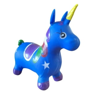 Vipnetwork - Unicornio Saltarín Inflable Con Sonido Azul