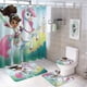 thumbnail image 1 of Nella la princesa caballero-theme 4-Piece Shower Curtain Set with Rugs, Waterproof Bathroom Decor Set Includes Bath Mat, U-Shaped Rug, Toilet Lid Cover and Curtain with Hooks, 1 of 6