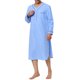 thumbnail image 2 of INSPIRE CHIC Camisas de Dormir para Hombre Cuello Henley Color Sólido Bolsillo en el Pecho Manga Larga Camisa de Dormir de Algodón S Azul, 2 of 6