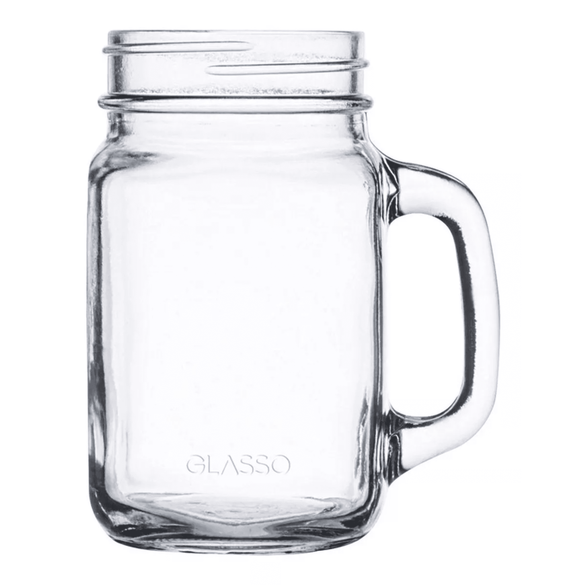 Genérico - Set 4 Vasos Jarras Mason Jar Glasso 450ml Mojito Aperitivos Transparente