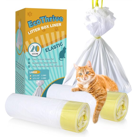 Forros para caja de arena de gato AUAON grandes, paquete de 20, 79 cm x 46 cm