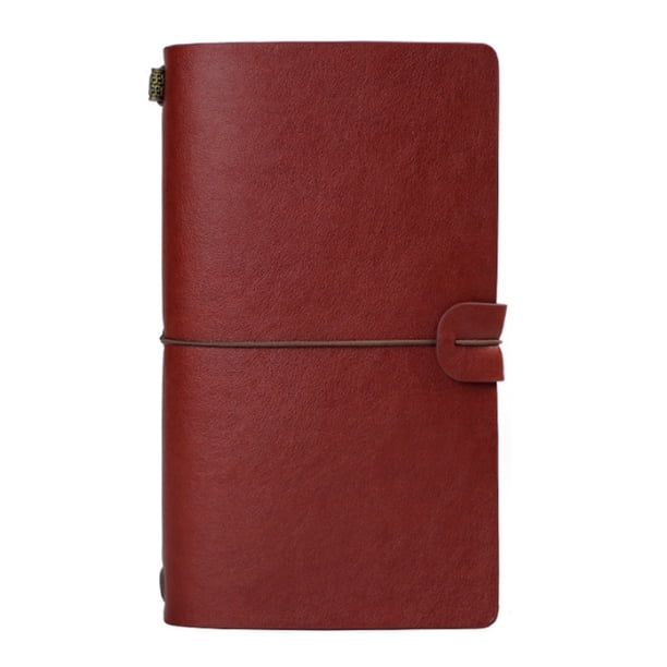 Cuaderno de viaje vintage retro hecho a mano con forro de cuero, cuaderno recargable para tomar notas.