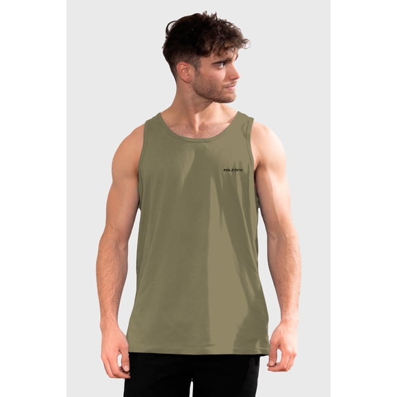 Polera Orgánica Sin Mangas Classic V2 Verde Hombre Falcone