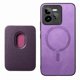 thumbnail image 4 of Funda de Cuero Magnética con Tarjetero para Realme GT 7 Pro Cubierta Delgada Morado, 4 of 5