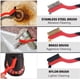 thumbnail image 5 of Juego de 3 cepillos de alambre con cerdas de nailon, latón y acero inoxidable con mango curvo para eliminar óxido, suciedad y pintura con limpieza profunda., 5 of 7