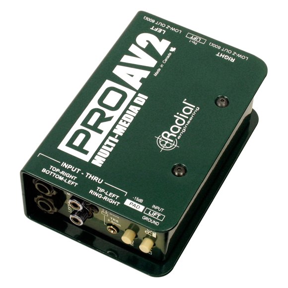 Estéreo ProAV2 de Direct Box Radial Engineering con RCA, 1/4 y XLR