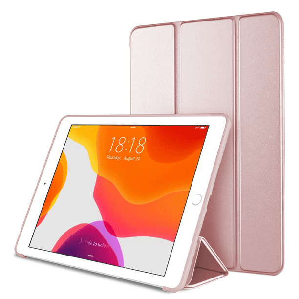 Funda para iPad 9.7 (2018, 6.ª generación)/iPad 2017 (5.ª generación), ligera y elegante, con parte trasera de TPU suave, función de reposo/activación automática.