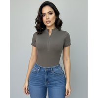 Flix Spa - Body Mujer Ajuste Seguro Y Moldeador Mangas Cortas Cierre Delantero