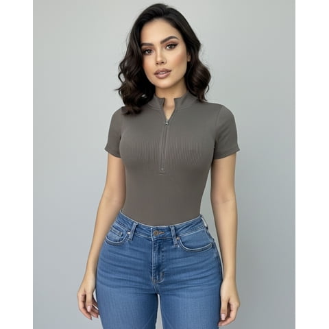 Flix Spa - Body Mujer Ajuste Seguro Y Moldeador Mangas Cortas Cierre Delantero